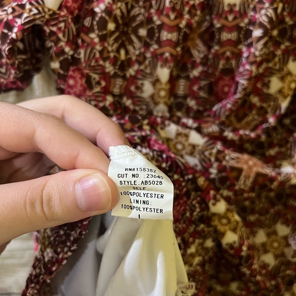 🤎3/$10 Luna Pink and Brown Blouse Size Large - Picture 8 of 8